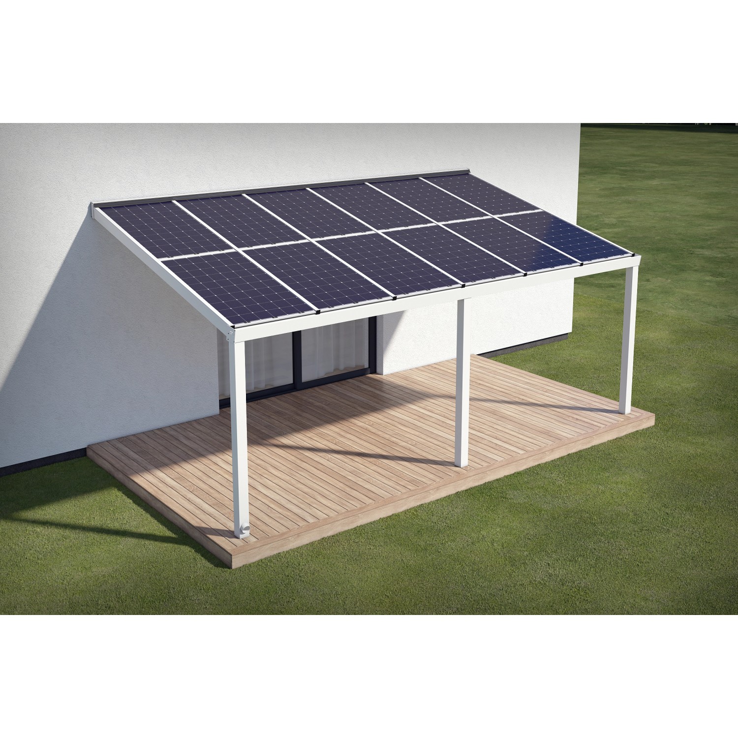 ePIT PV-Terasse 4,44 kW Neigung 7° Weiß 649 cm x 362 cm Regenabfluss Links günstig online kaufen