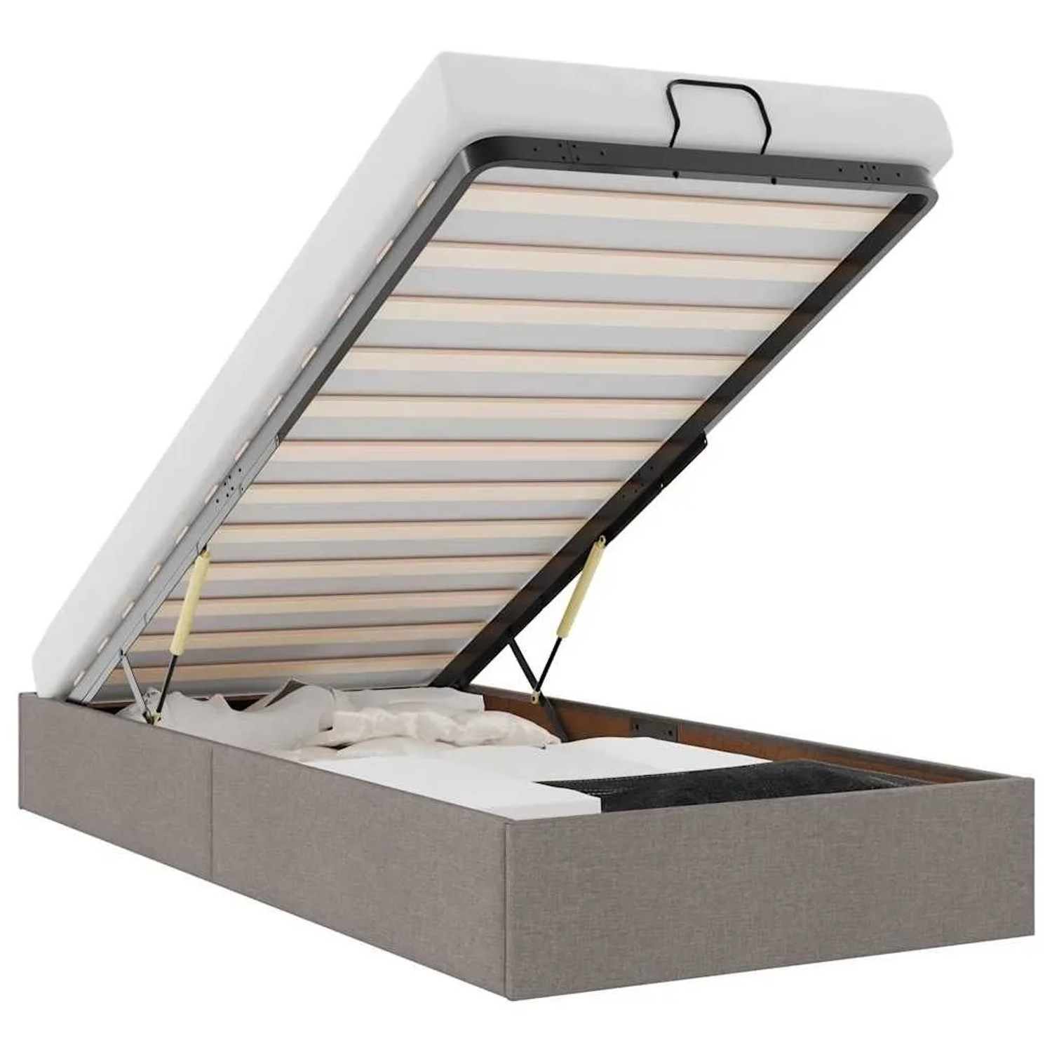 vidaXL Ottoman-Bett ohne Matratze Taupe 90x200 cm Stoff 3310851