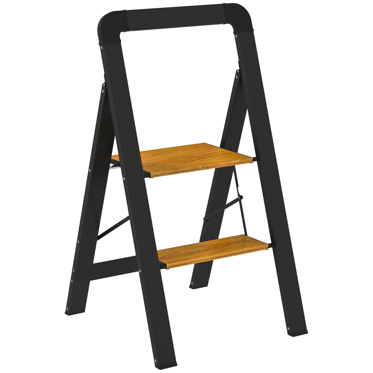 HOMCOM Trittleiter Aluminium 48L x 44,5B x 86,3H cm Schwarz günstig online kaufen