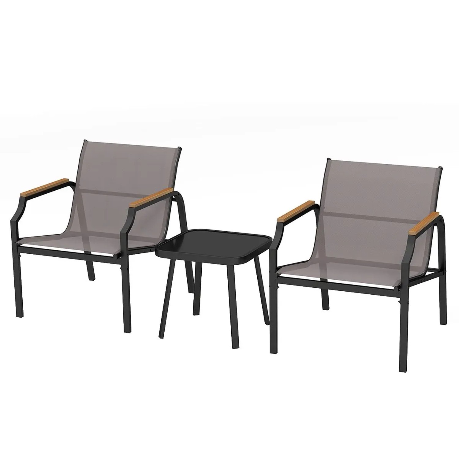 Costway 3-Tlg Gartenmöbel Set Balkonset mit 2 Stühlen & Tisch