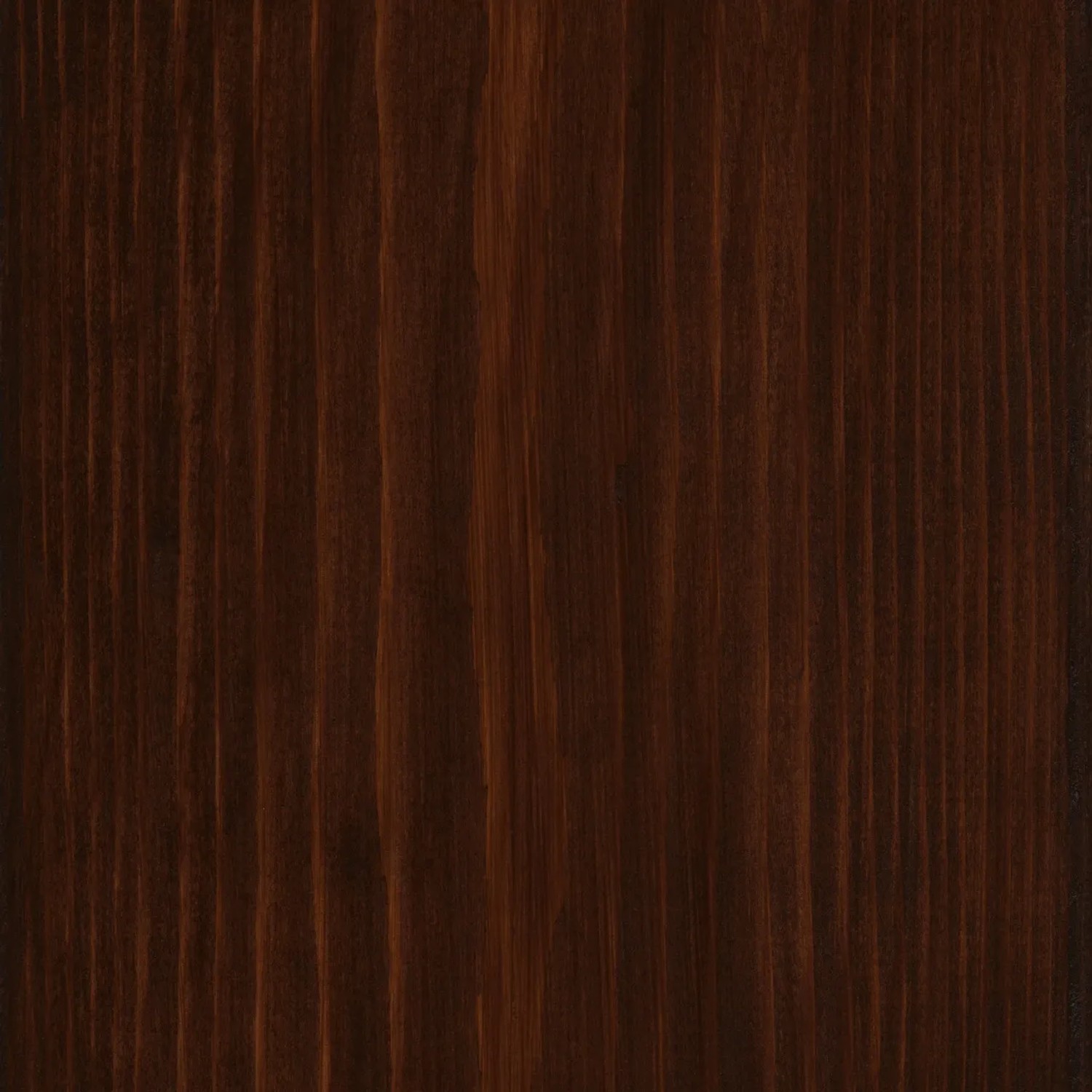 Holzoberfläche, behandelt mit OBI Hybridlasur Premium Palisander, dunkler Holzfarbton.