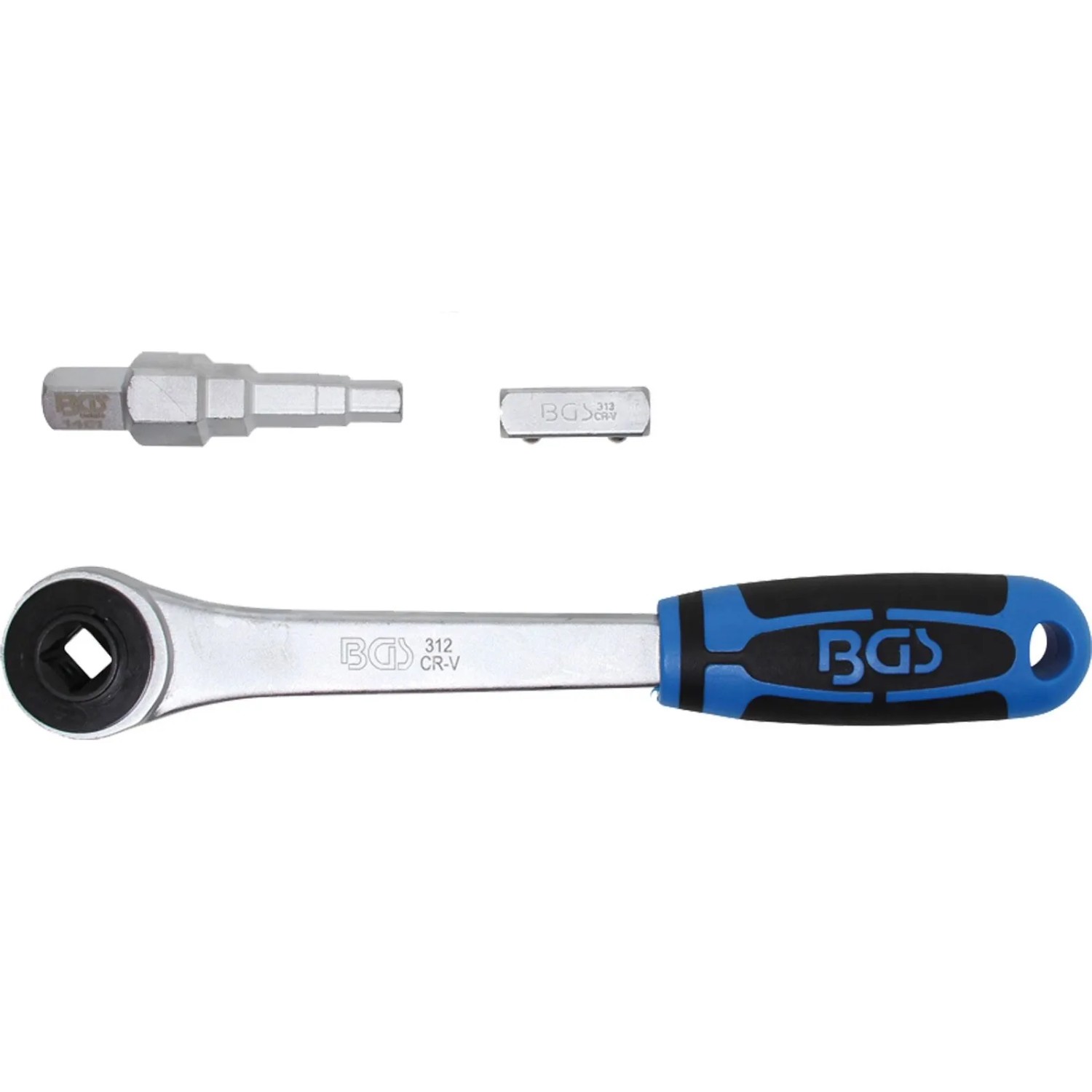 BGS Durchsteckknarre Mit Adapter Und Stufenschlüssel Abtrieb Innenvierkant 12 5 Mm  1 2 Zoll  314