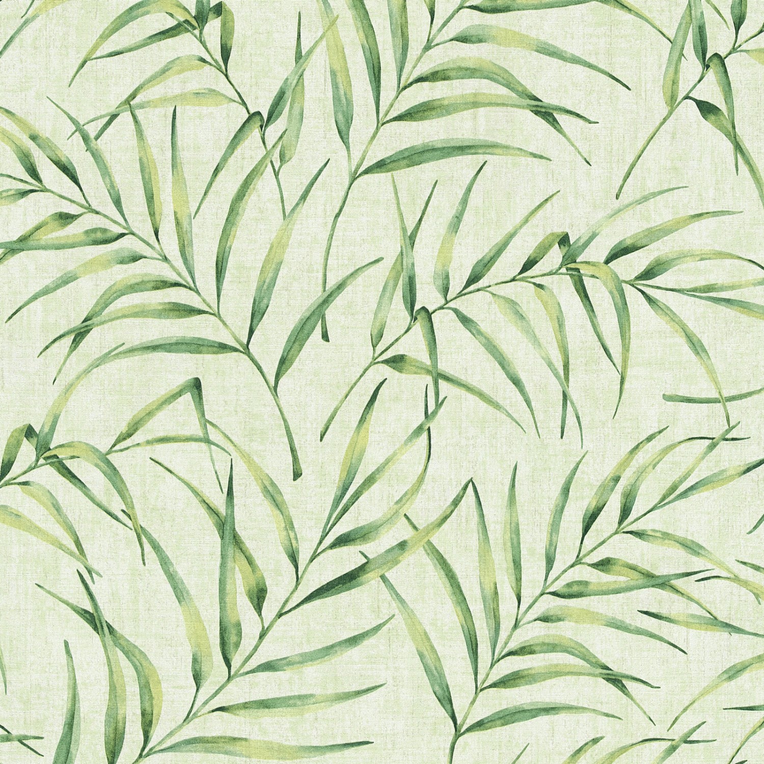 Bricoflor Grüne Tapete mit Palmenblättern Aquarell Tapete in Textiloptik Ideal für Schlafzimmer und Esszimmer Farn Vliestapete mit Vinyl