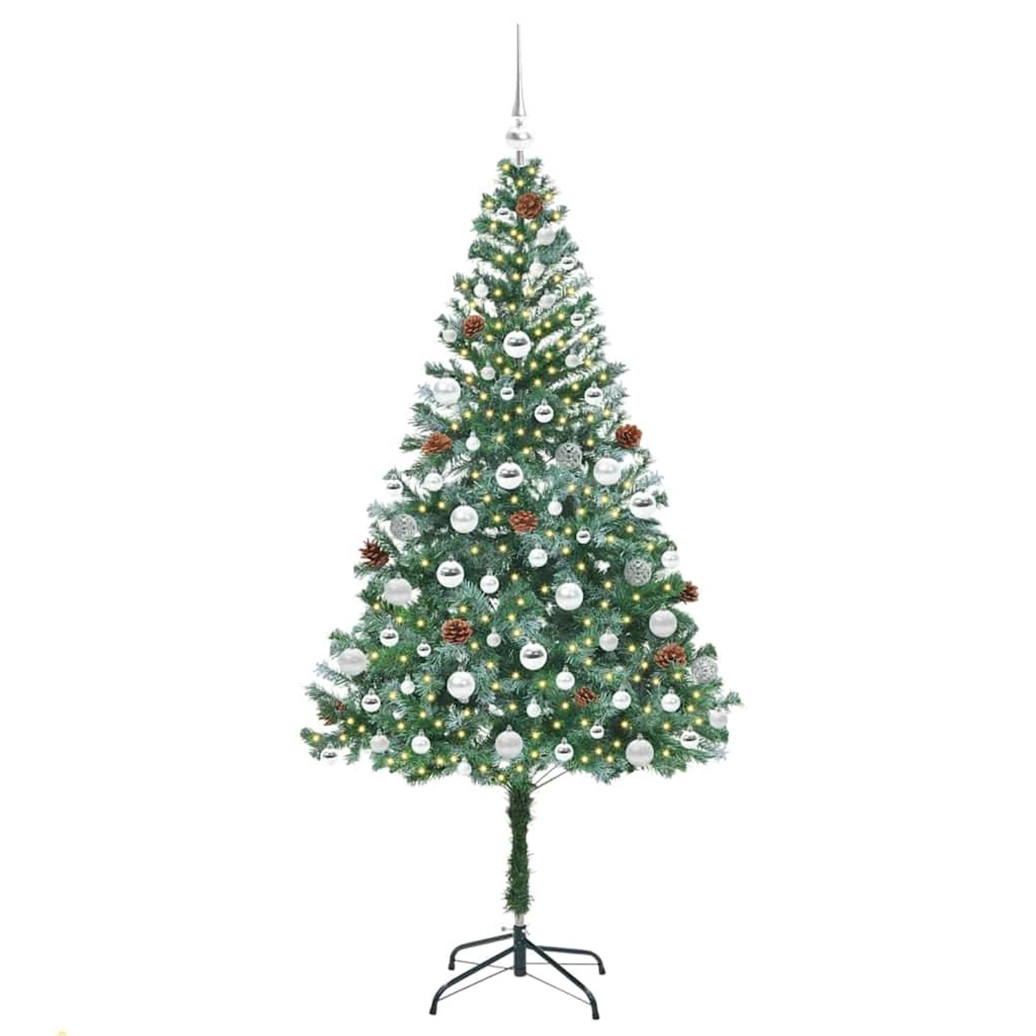 vidaXL Künstlicher Weihnachtsbaum Grün 180 cm PVC und Stahl 3396719