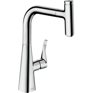 Hansgrohe Metris Select Küchenmischer 240 mit Ausziehauslauf, Chrom.