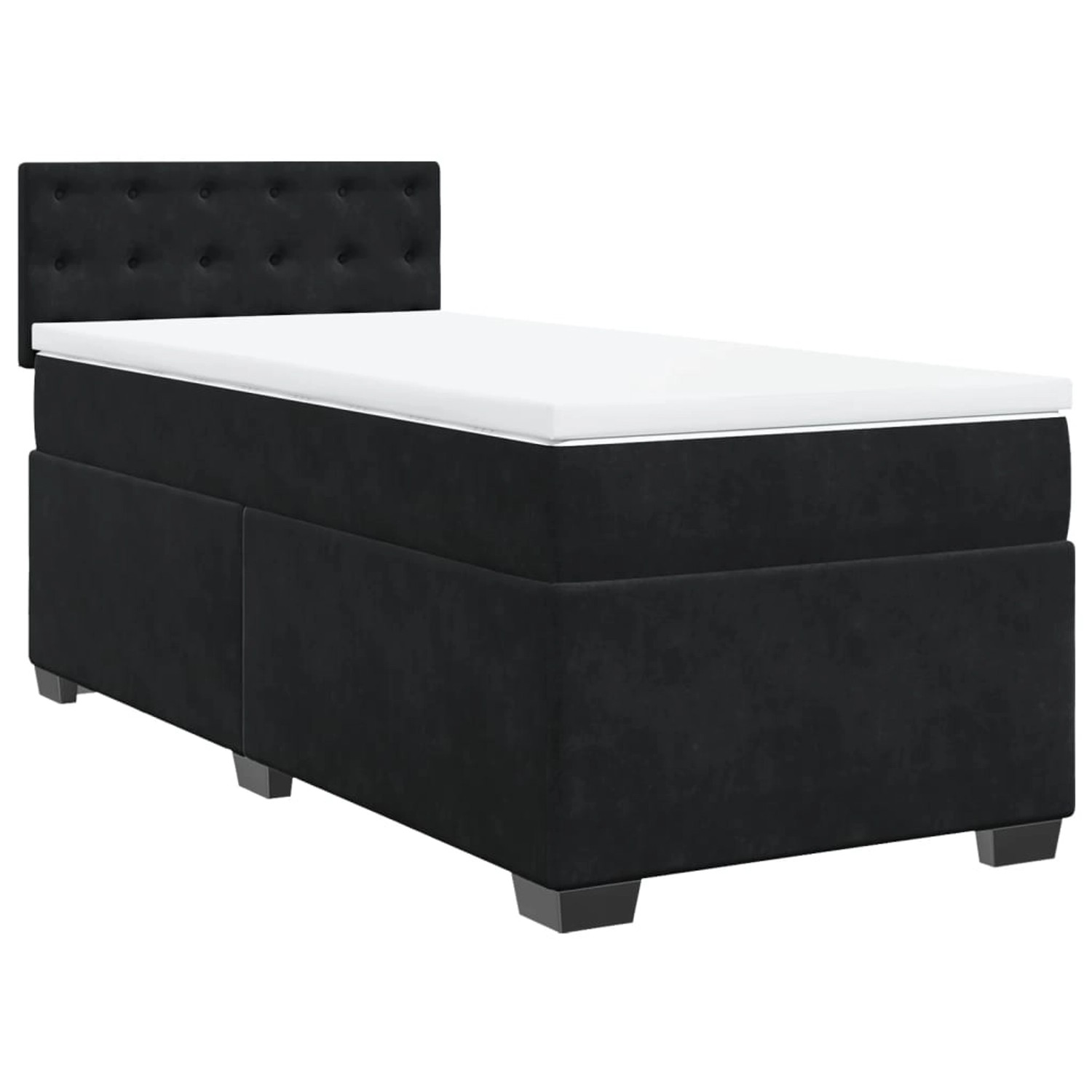 vidaXL Boxspringbett mit Matratze Schwarz 90x200 cm Samt 3286212 günstig online kaufen