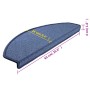 Blaue VidaXL Treppenmatte, 65x24x4 cm, aus Polypropylen. Set mit 15 Stück für mehr Trittsicherheit.