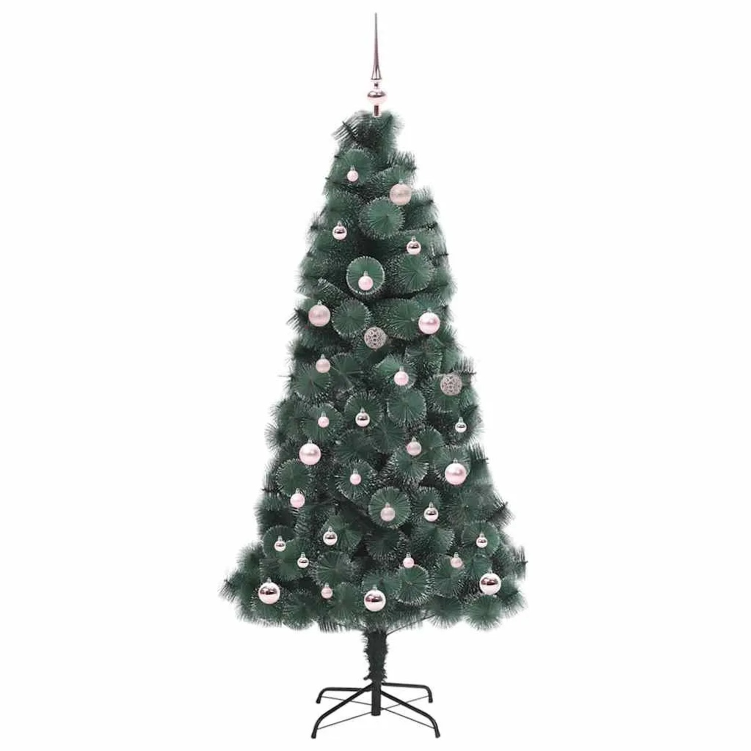 vidaXL Künstlicher Vorbeleuchteter Weihnachtsbaum mit Kugelset 150 cm 3396155