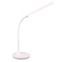 Weiße LED-Tischleuchte Toro mit flexiblem Arm, ideal als Schreibtischlampe.
