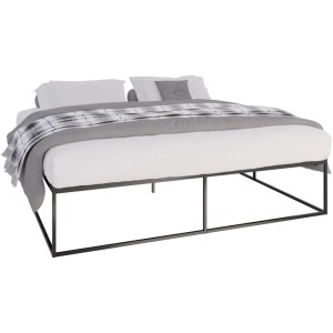 DELUKE Metallbett SUKAR Metall Schwarz 205,5x205,5x46,5cm Bett 200x200 Bettrahmen Metall Doppelbett