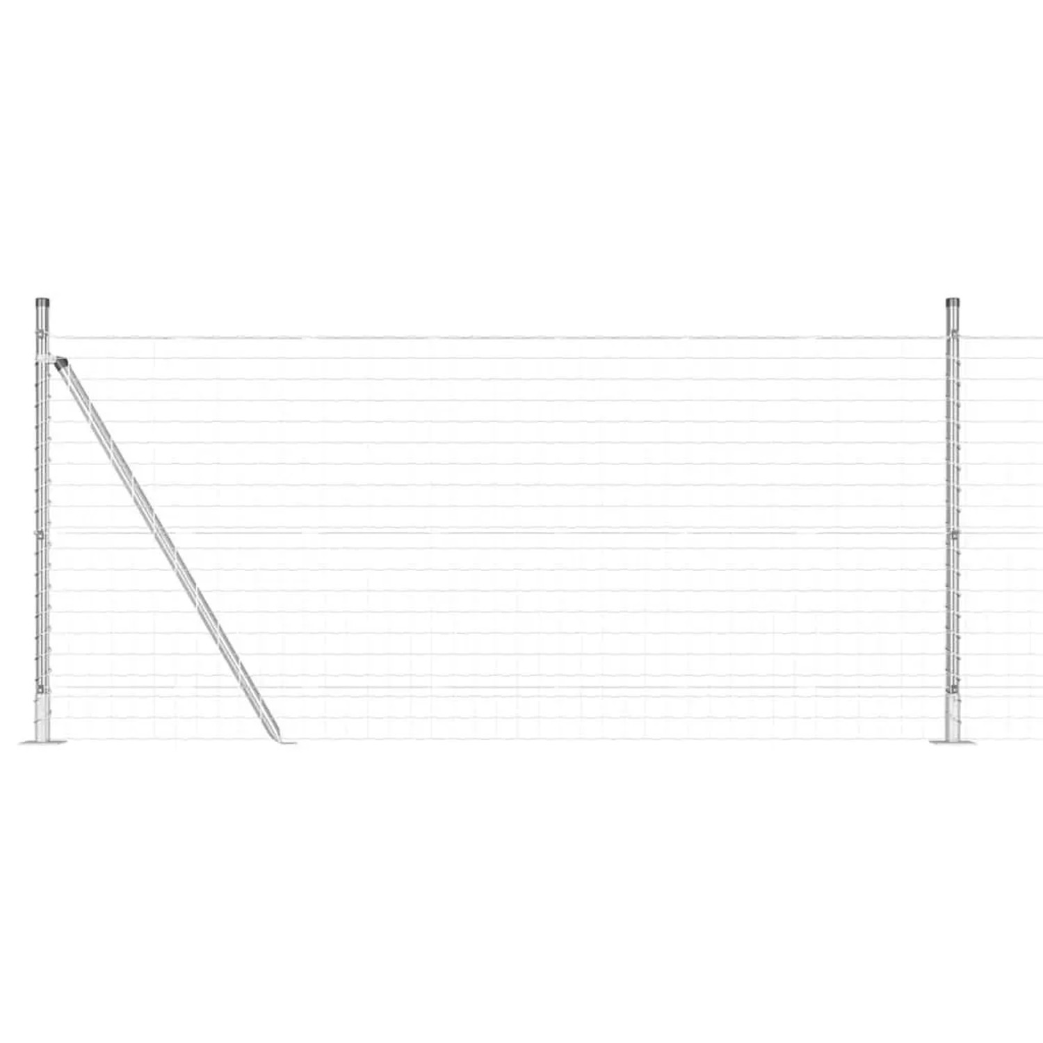 vidaXL Zaun mit Pfosten Silber 1 x 10 m Stahl 3350984 günstig online kaufen