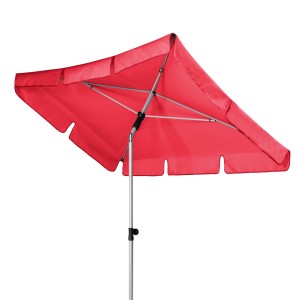 Roter Doppler Marktschirm Active Paragon, 120x180 cm, mit Hebelmechanik. Sonnenschirm für Balkon und Terrasse.