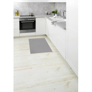 Graue Wenko Badematte aus Kunststoff (50x80 cm) in Küche. Rutschfester Badteppich als Vorleger.