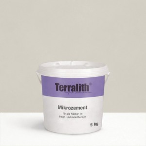 Terralith Mikrozement Fix & Fertig, 5kg Eimer, feine Körnung. Gebrauchsfertiger Putz für Innen- und Außenbereiche.