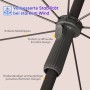 Detailaufnahme: Sekey Balkonschirm mit robusten Metallrippen und einfachem Ein-Klick-Design für Stabilität.