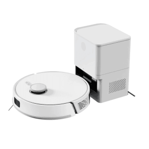 Liectroux Saugroboter M70 PRO mit Absaugstation in Weiß.