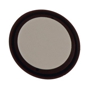 Runder, brauner, selbstklebender Wand-Türstopper aus Kunststoff, 60 mm Durchmesser.