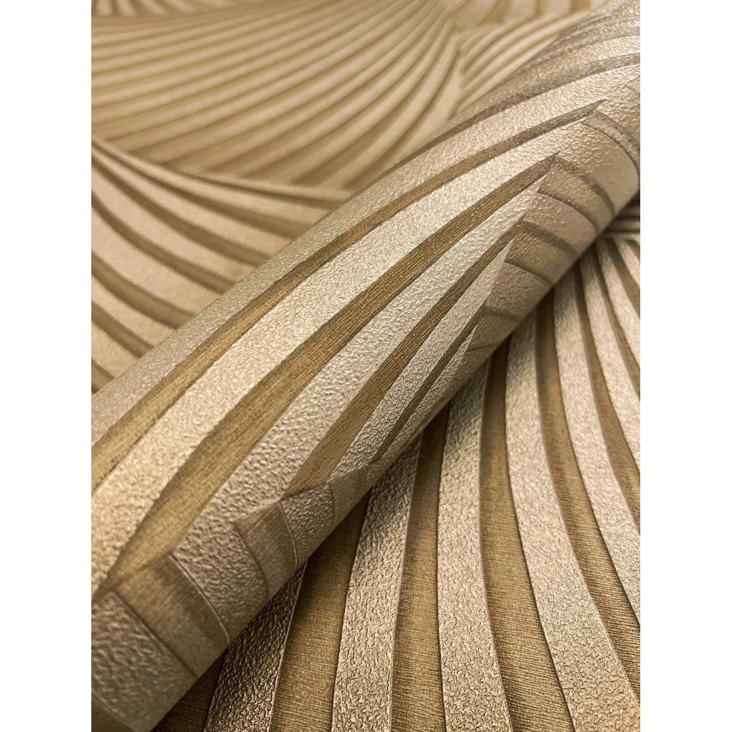 Newroom Vliestapete Sadou Gold Fächer Modern Strukturiert FSC® günstig online kaufen