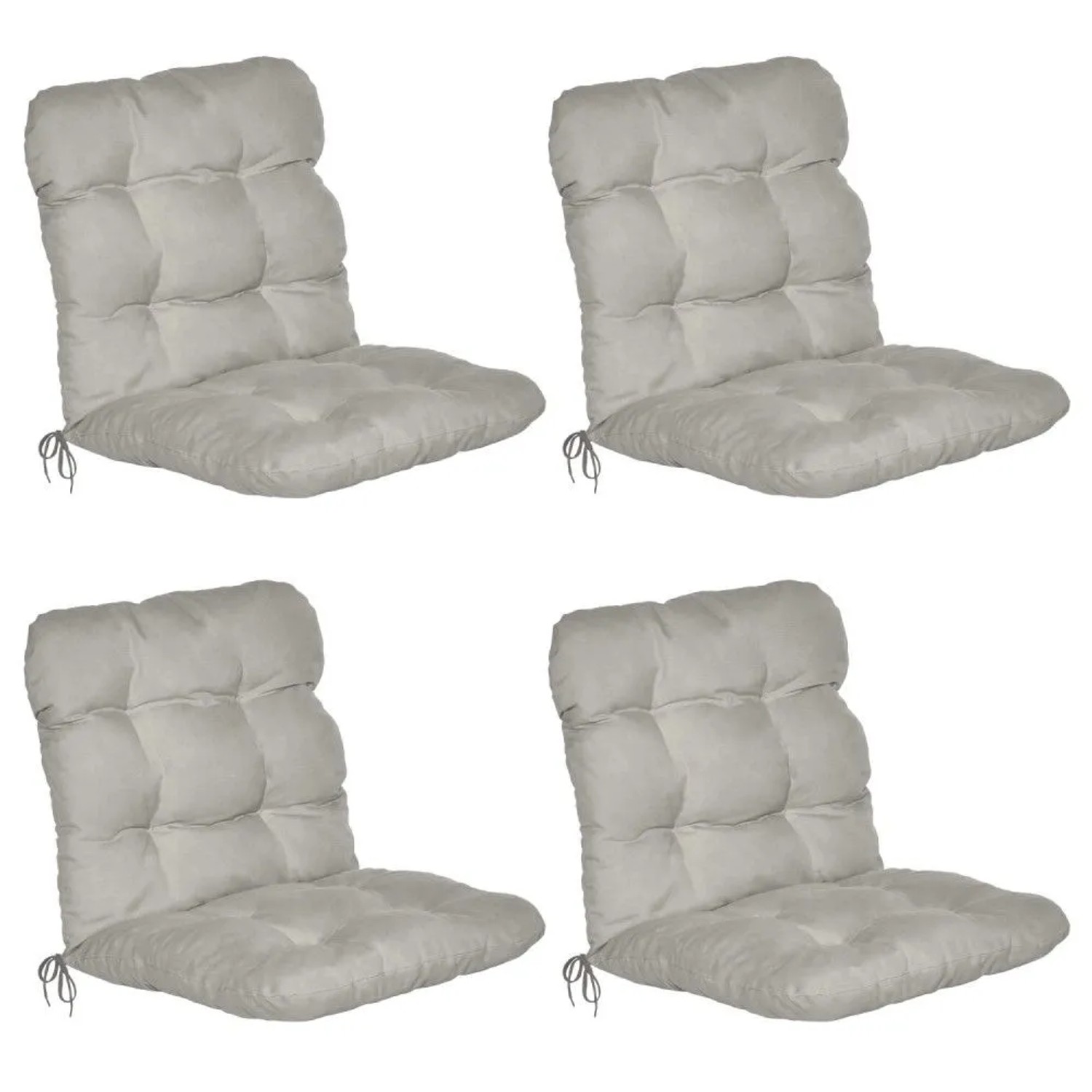 Beautissu Flair HL Hochlehner 120x50x8cm Hellgrau 8tlg