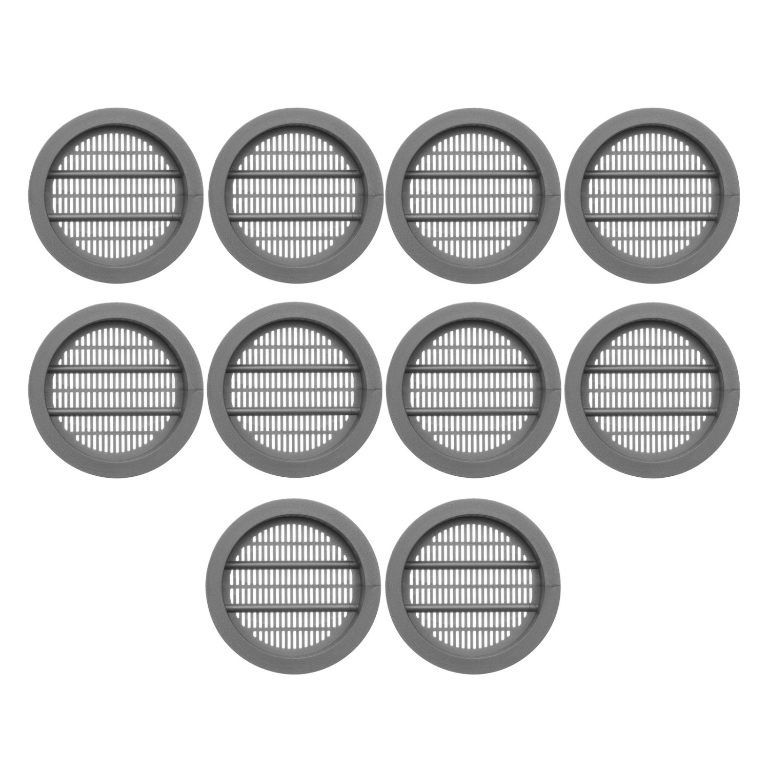 SOTECH 10 Stück Lüftungsrosette Ø49 mm aus Kunststoff Zum Einlassen Silberg günstig online kaufen