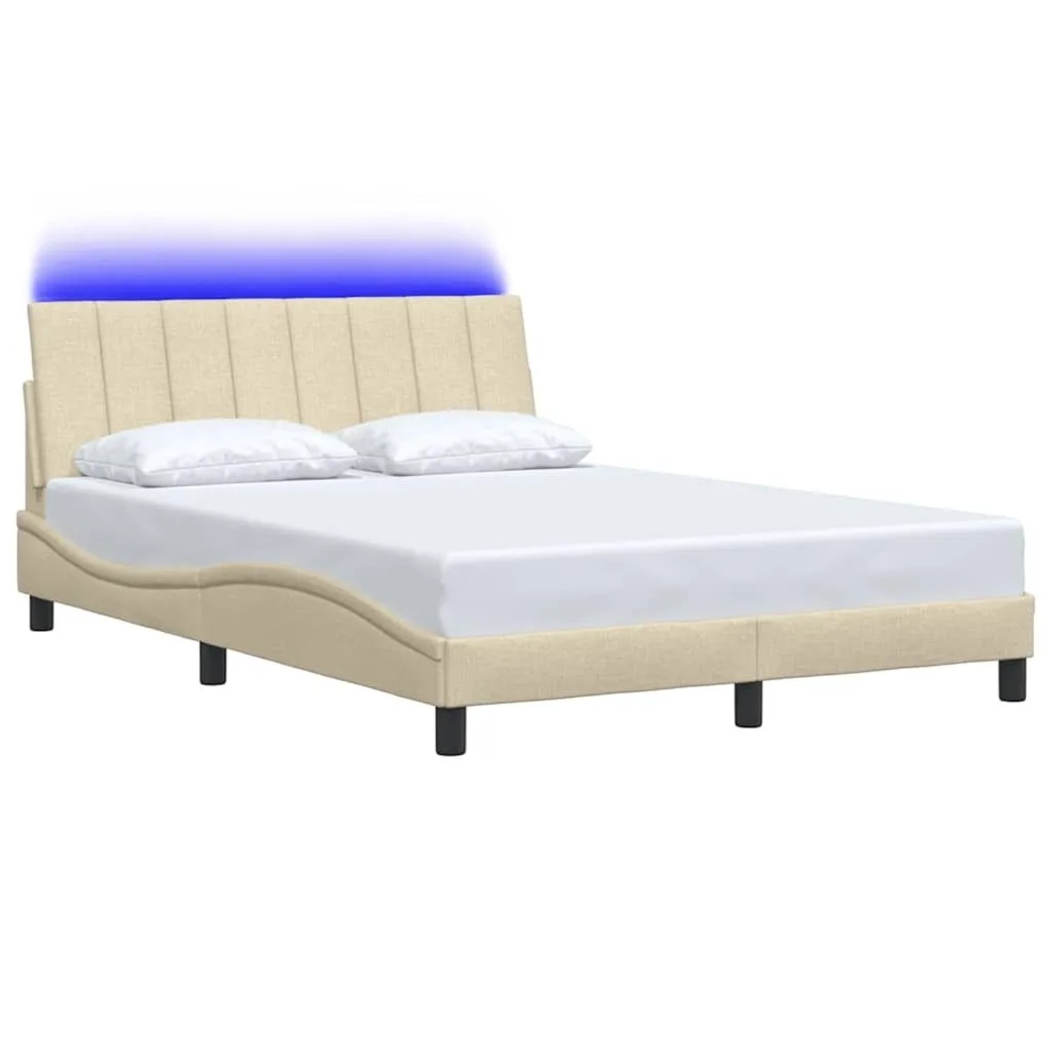 vidaXL Bettgestell Ohne Matratze Creme 140x190 cm Stoff 3310459 günstig online kaufen