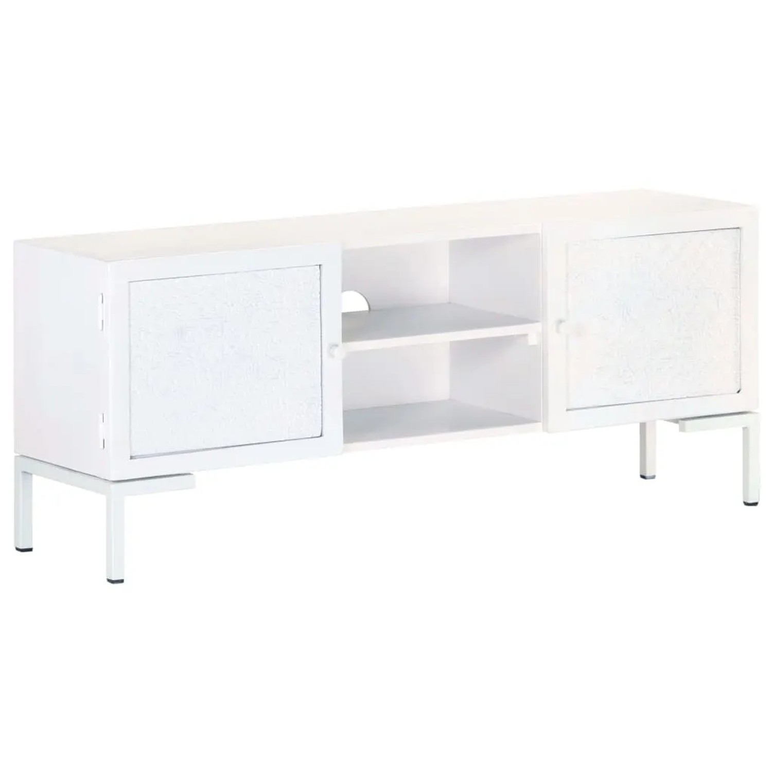 vidaXL TV-Schrank Weiß 115x30x46 cm Massivholz Mango 323580
