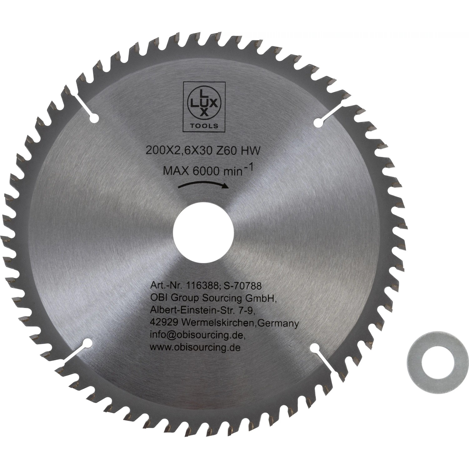LUX-TOOLS HM-Kreissägeblatt 200 mm x 30 mm 60 Z