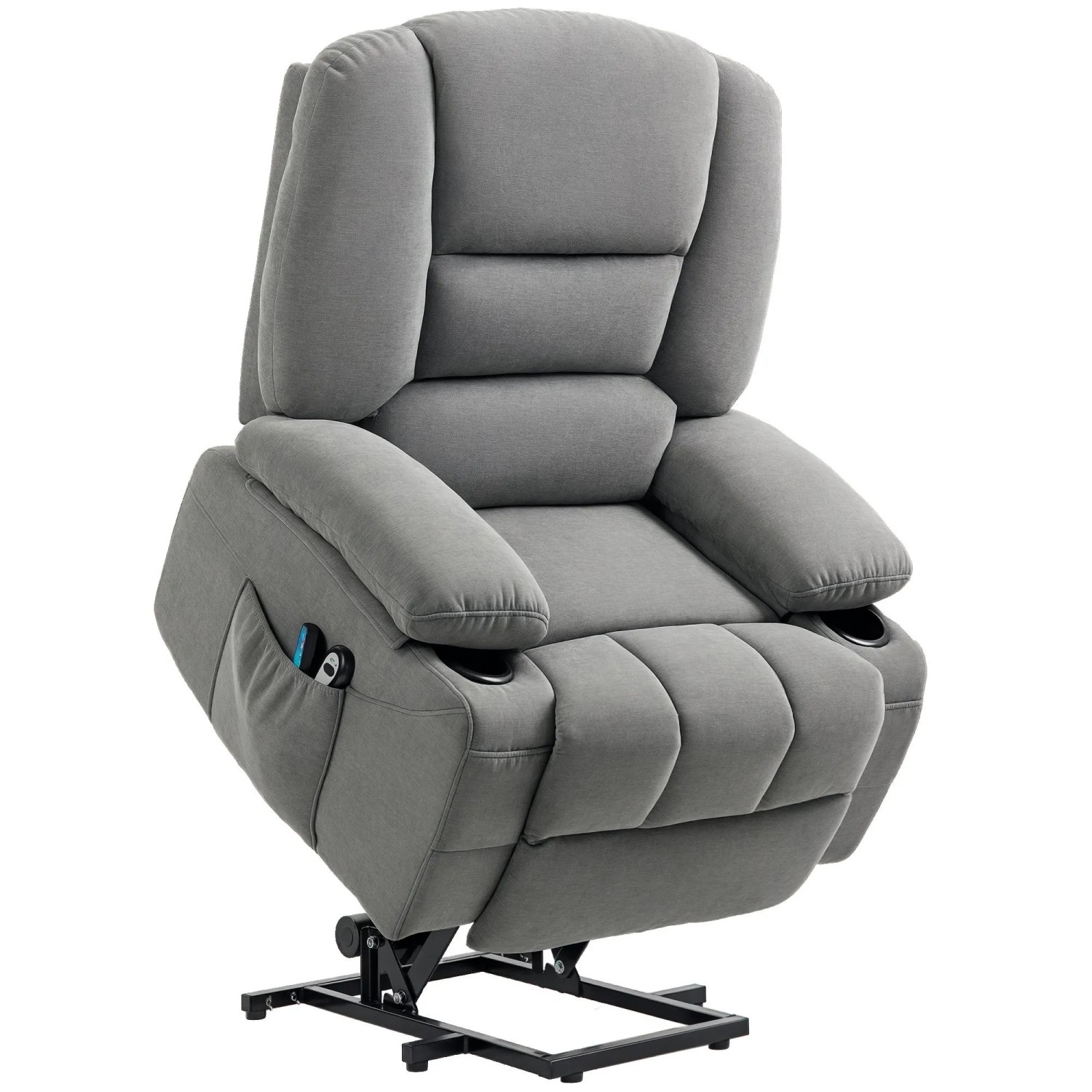 HOMCOM Fernsehsessel Polyester Schaumstoff Dunkelgrau 97L x 90B x 102H cm