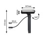 Paulmann LED-Gartenstrahler Plug & Shine Ito, horizontal, 6W, anthrazit, mit Maßangaben.