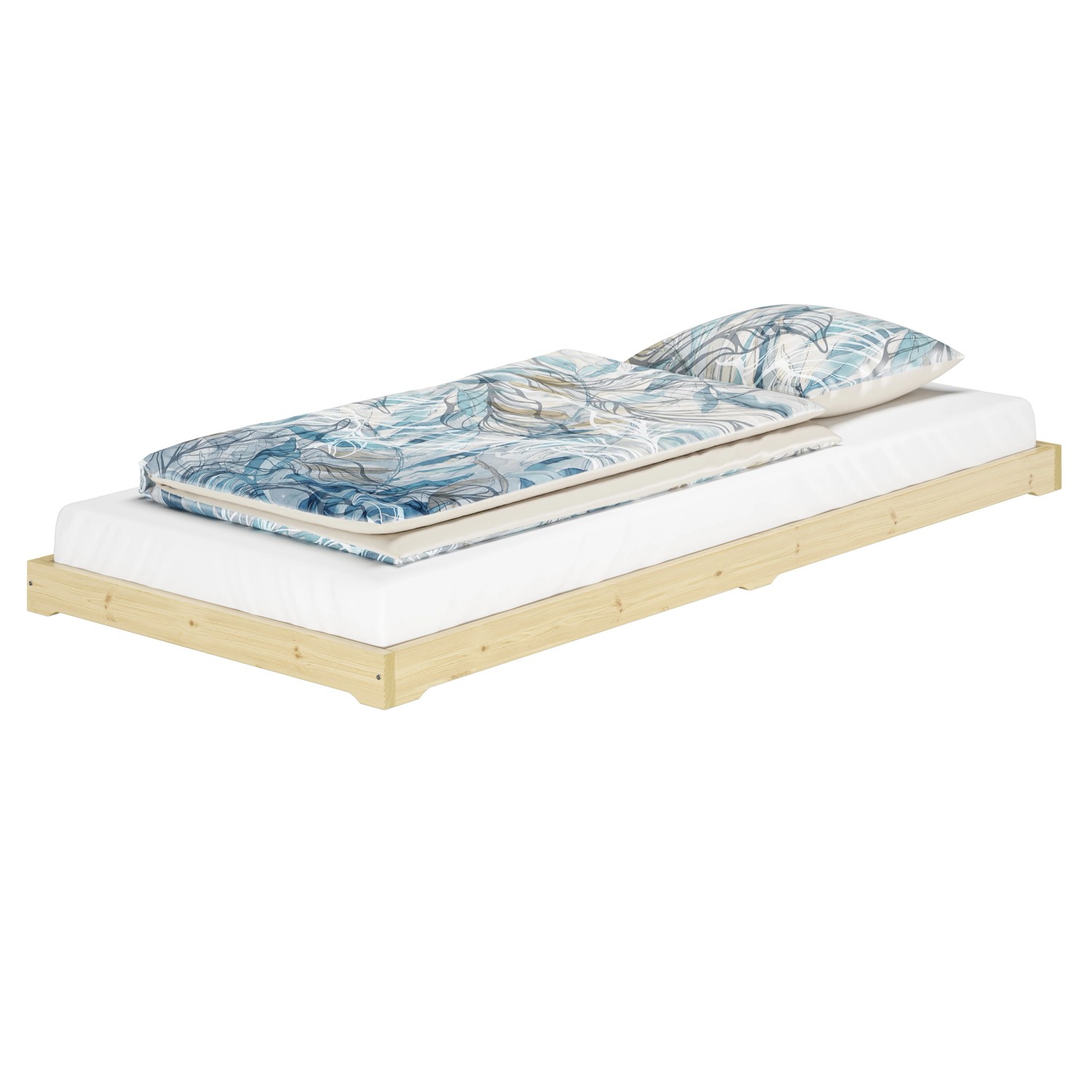Erst-Holz Studentenbett Massivholzbett Extra Niedrig Fichte Geölt 90  x 200 günstig online kaufen