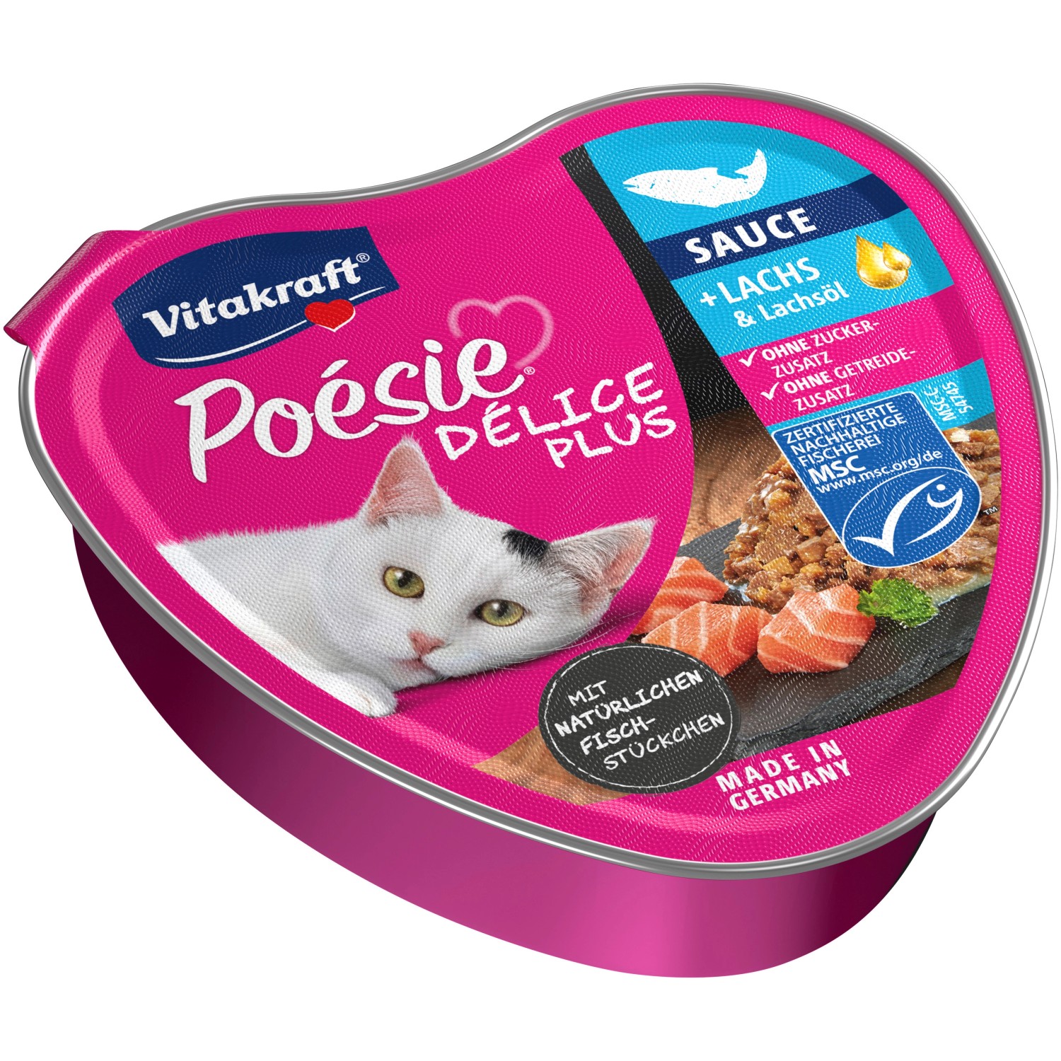 Vitakraft Katzen-Nassfutter Poesie Delice Plus Lachs & Lachsöl 85 g