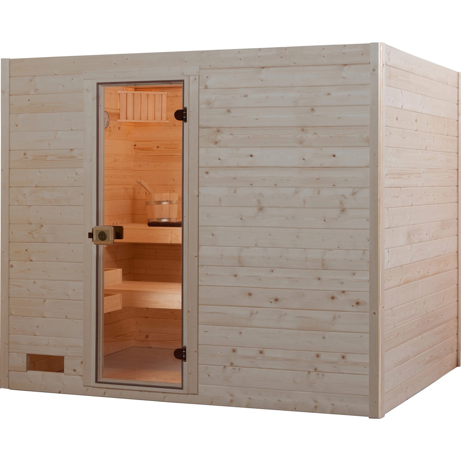 Weka Massivholzsauna 38 mm Valida 4 mit Glastür