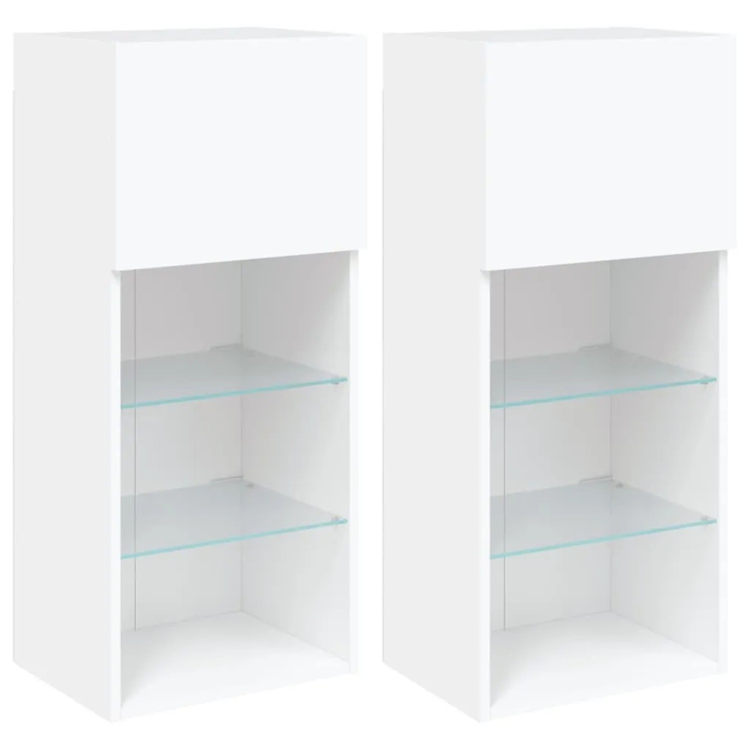 vidaXL TV-Schränke mit LED-Leuchten 2 Stk Weiß 40,5x30x90 cm 837044 günstig online kaufen