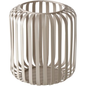 Beiges Boltze Windlicht Viki aus Eisen, 15 cm hoch, Ø 13 cm. Dekoration für stimmungsvolles Licht.