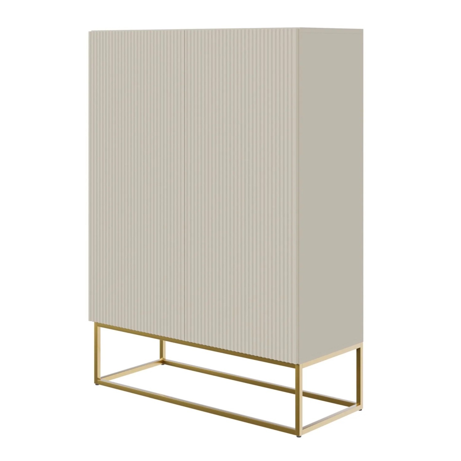 Selsey Highboard Veldio 90 cm Greige mit goldenen Beinen