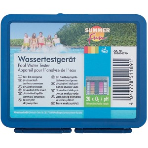 Summer Fun Pooltester zur Messung von Sauerstoff und pH-Wert, inkl. Testtabletten.