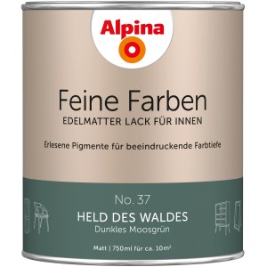 Dose Alpina Feine Farben Lack No. 37 Held des Waldes, edelmattes Grün für Innen, 750ml.