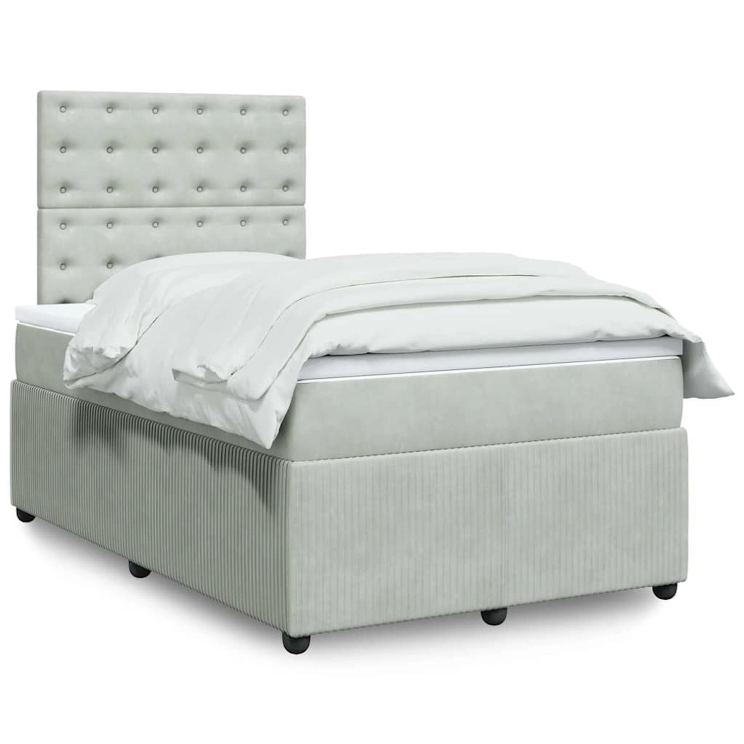 vidaXL Boxspringbett mit Matratze Hellgrau 120x190 cm Samt 3294598 günstig online kaufen