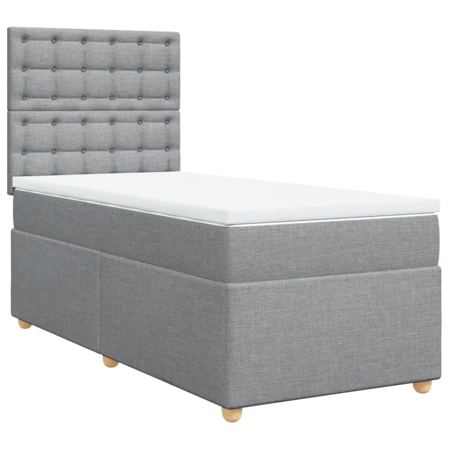 vidaXL Boxspringbett mit Matratze Hellgrau 90x200 cm Stoff 3293477 günstig online kaufen
