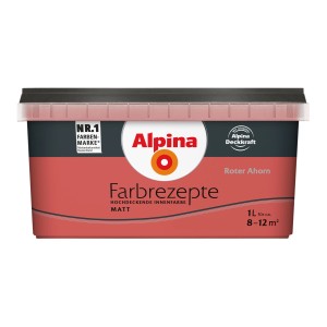 Alpina Farbrezepte Roter Ahorn, matte Innenfarbe im 1 Liter Eimer.