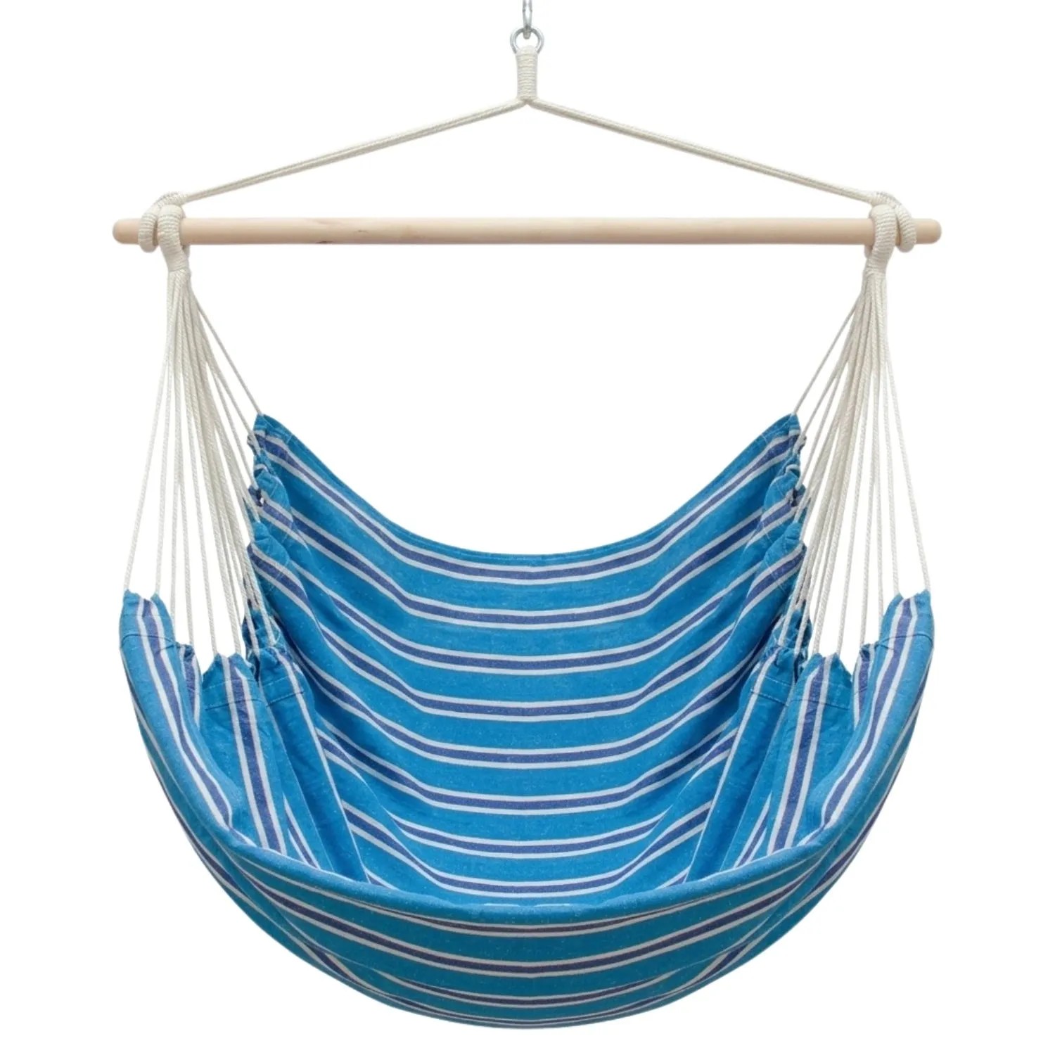 AMANKA Hängesessel bis 150 kg Belastbar 185 x 130 cm Blaue Streifen