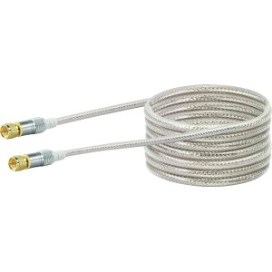 Schwaiger SAT-Anschlusskabel, 10 m, silbernes Antennenkabel mit vergoldeten F-Steckern.