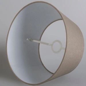 QAZQA Leinenschirm Taupe Rund Abgeschrägt 35 30 18