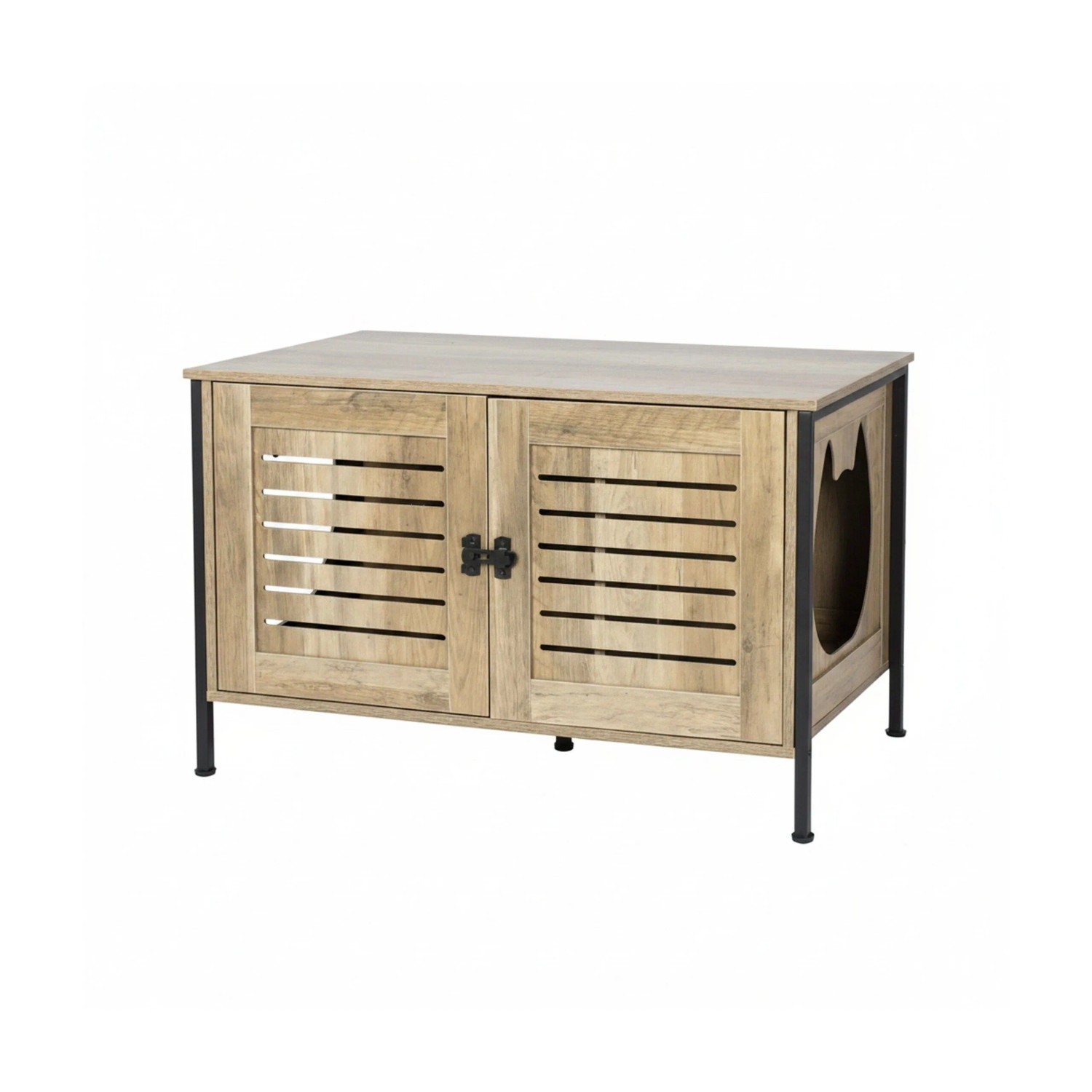 Relaxdays Katzenschrank MDF Holzoptik Abschließbar 50,5 cm x 80 cm x 45 cm 11,7 kg