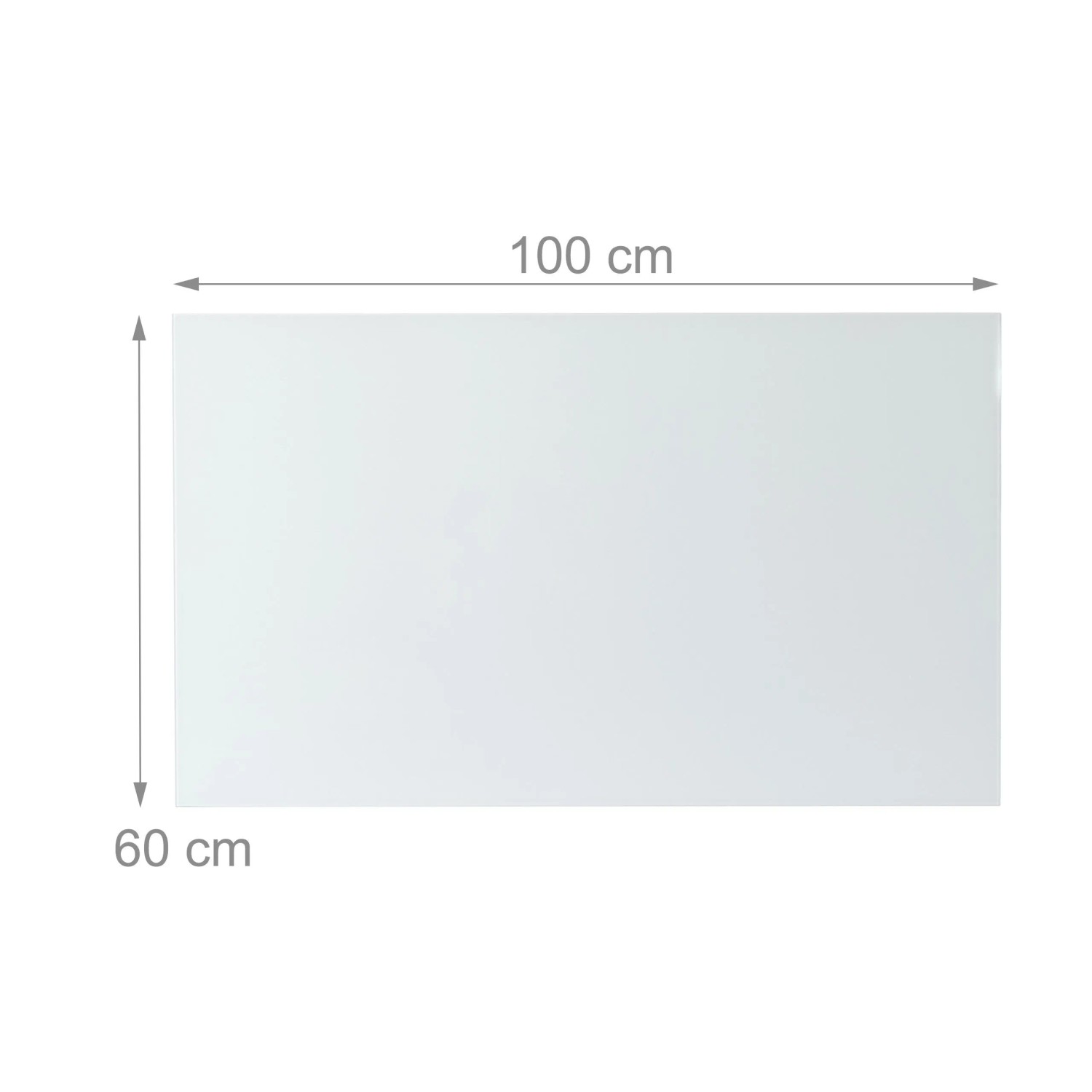 Weißes Glas Magnetboard 100x60 cm aus Sicherheitsglas. Ideal für Notizen und Planung im Büro.