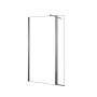 Duschparadies Glas Flipper 40x200cm für Walk-in Dusche, verchromtes Wandprofil.