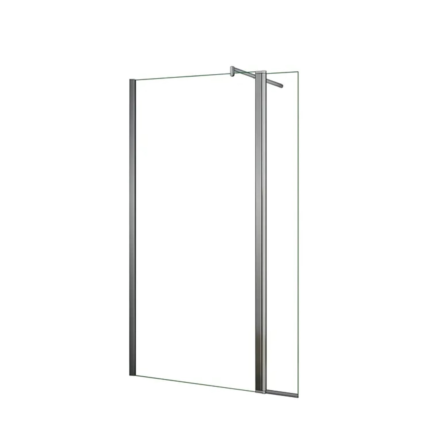 Duschparadies Glas Flipper 40x200cm für Walk-in Dusche, verchromtes Wandprofil.