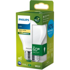 Philips LED-Lampe E27, 4W, Glühlampenform, matt. Energieeffizient und langlebig.