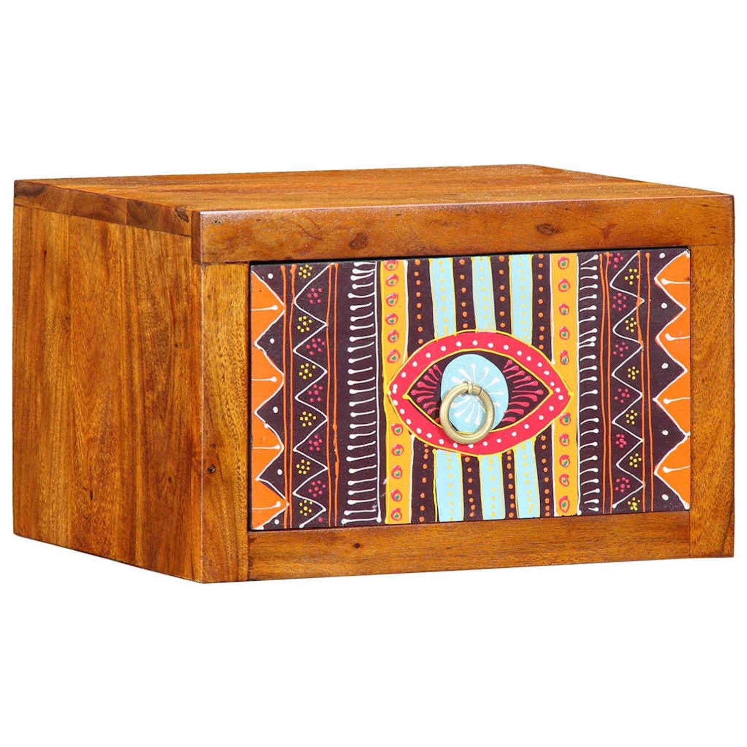 vidaXL Nachttisch Wandmontiert Braun 35 x 30 x 22 cm Akazie Massivholz 4016517