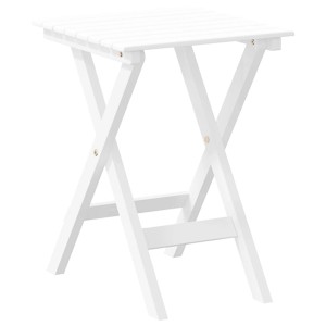 Weißer, klappbarer vidaXL Beistelltisch aus Massivholz Pappel für Garten oder Terrasse.